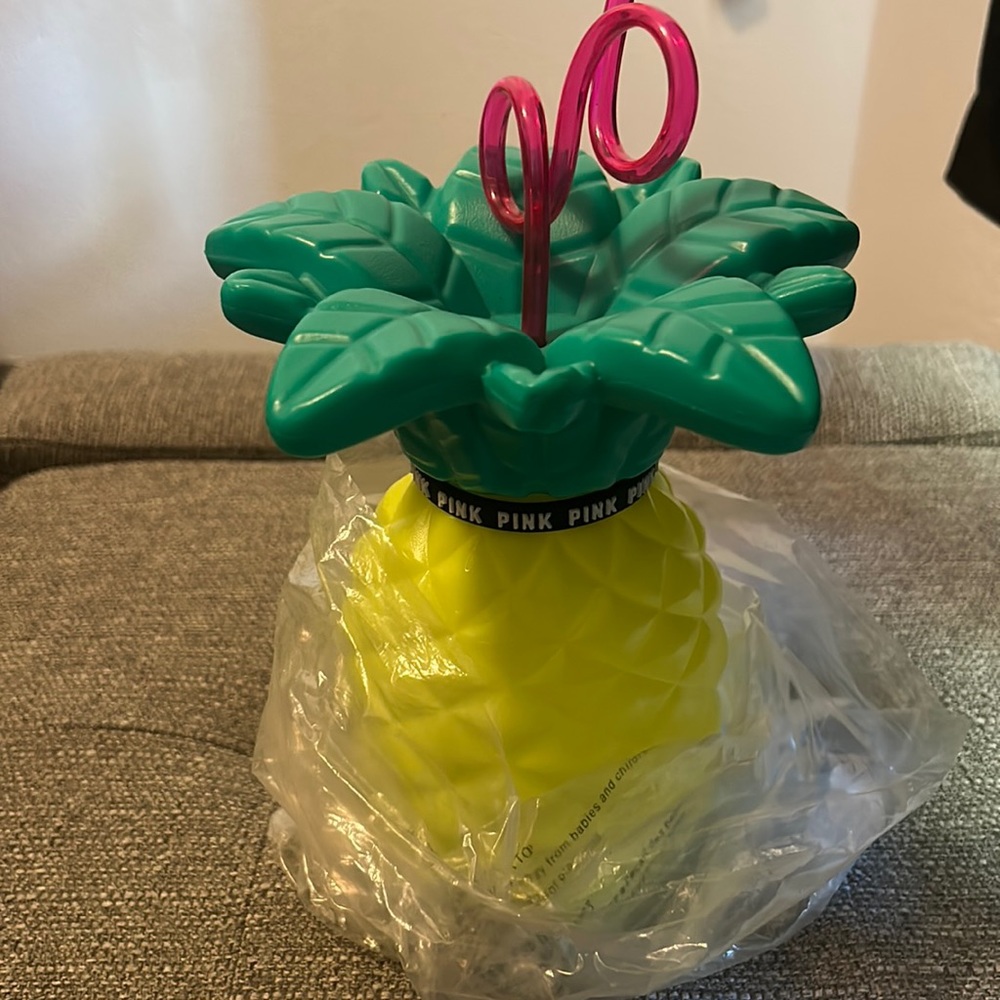 Brand New-PINK Pineapple water bottle